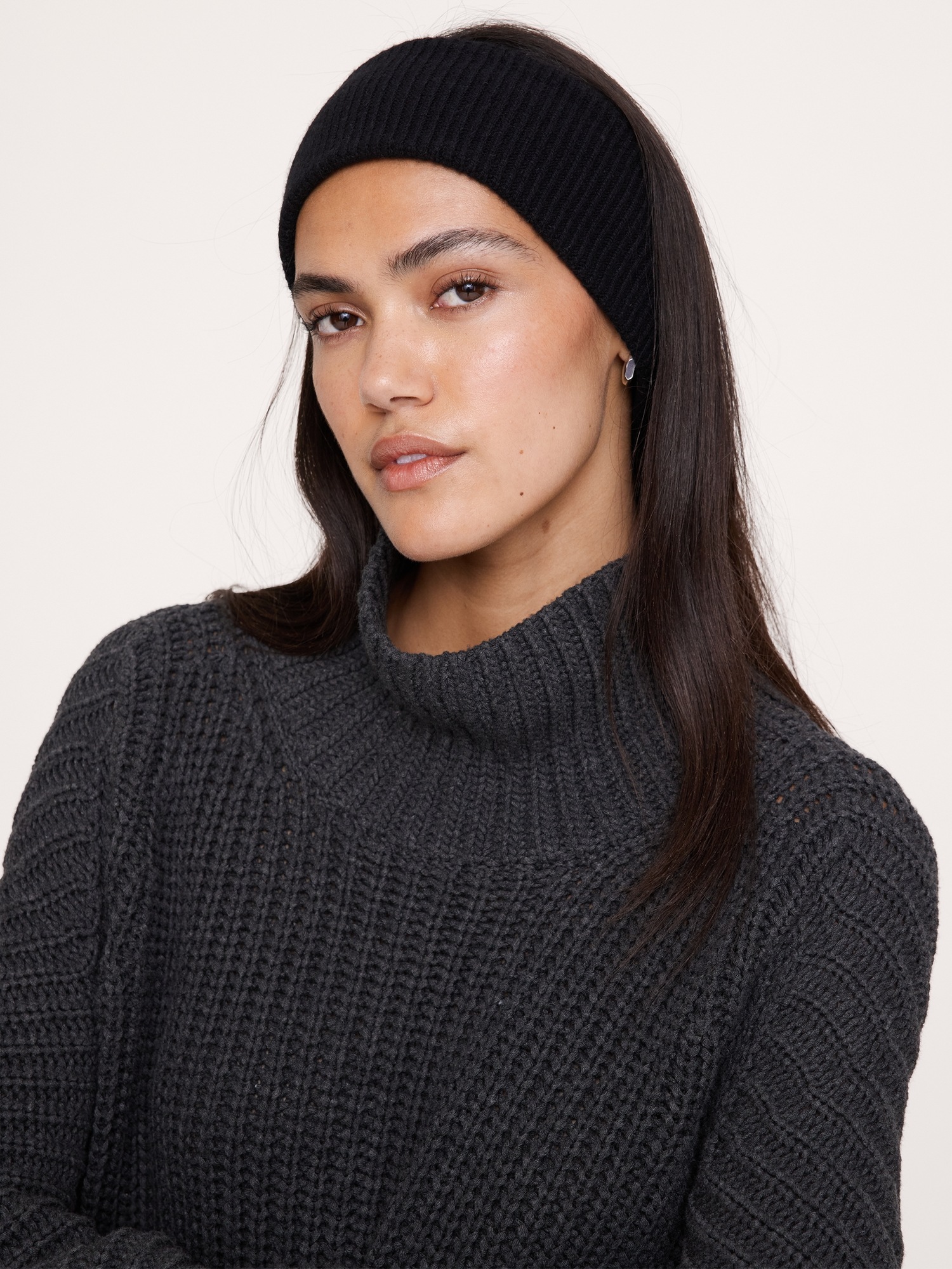 Женские аксессуары для волос Banana Republic Merino-Cotton Headband, цвет: Чёрный — фото 2