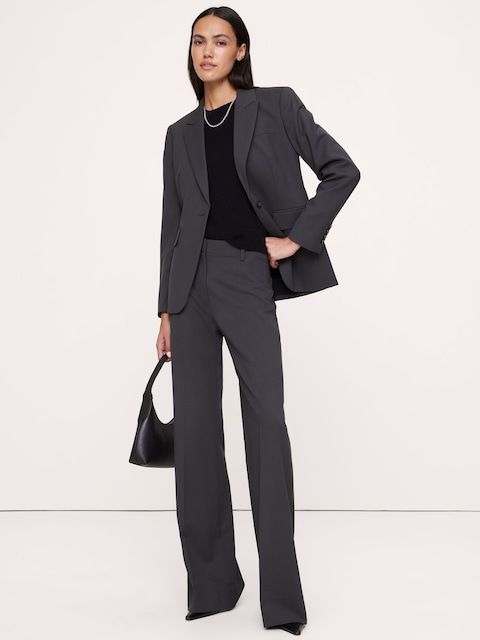 Ultra High-Rise Flare Italian Lightweight Wool Pant