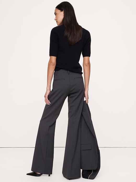 Ultra High-Rise Flare Italian Lightweight Wool Pant | Banana Republic