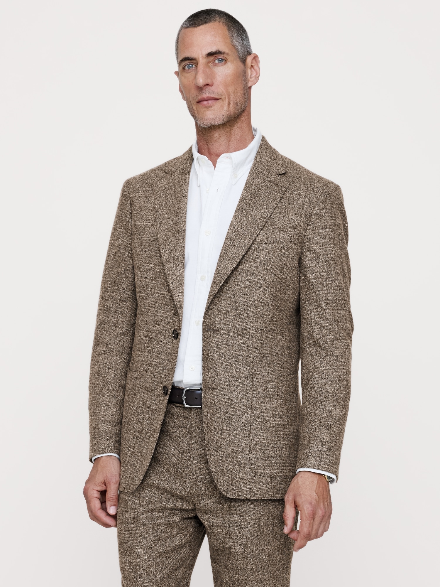 Tailored Slim Italian Flannel Suit Jacket - thumbnail 5