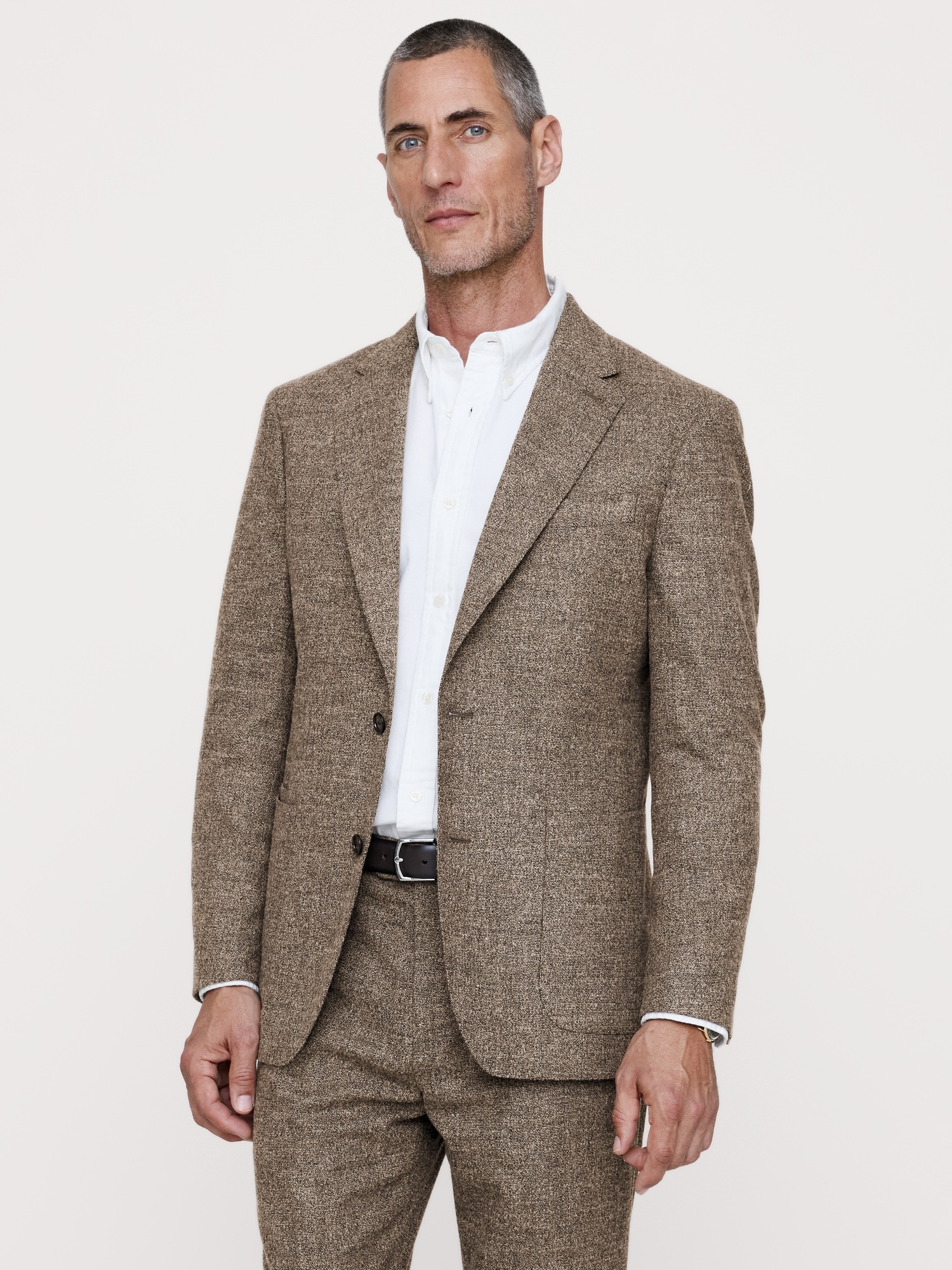 Мужской пиджак Banana Republic Tailored Slim Italian Flannel Suit, цвет: Серо-коричневый — фото 5