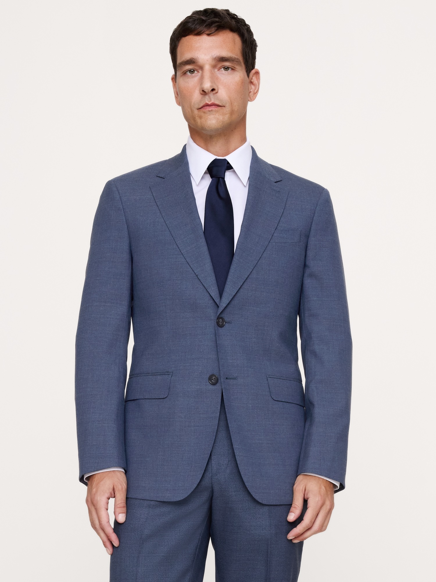 Мужской пиджак Banana Republic Tailored Slim Signature Stretch Italian Rustico Suit, цвет: Тёмный синий — фото 5