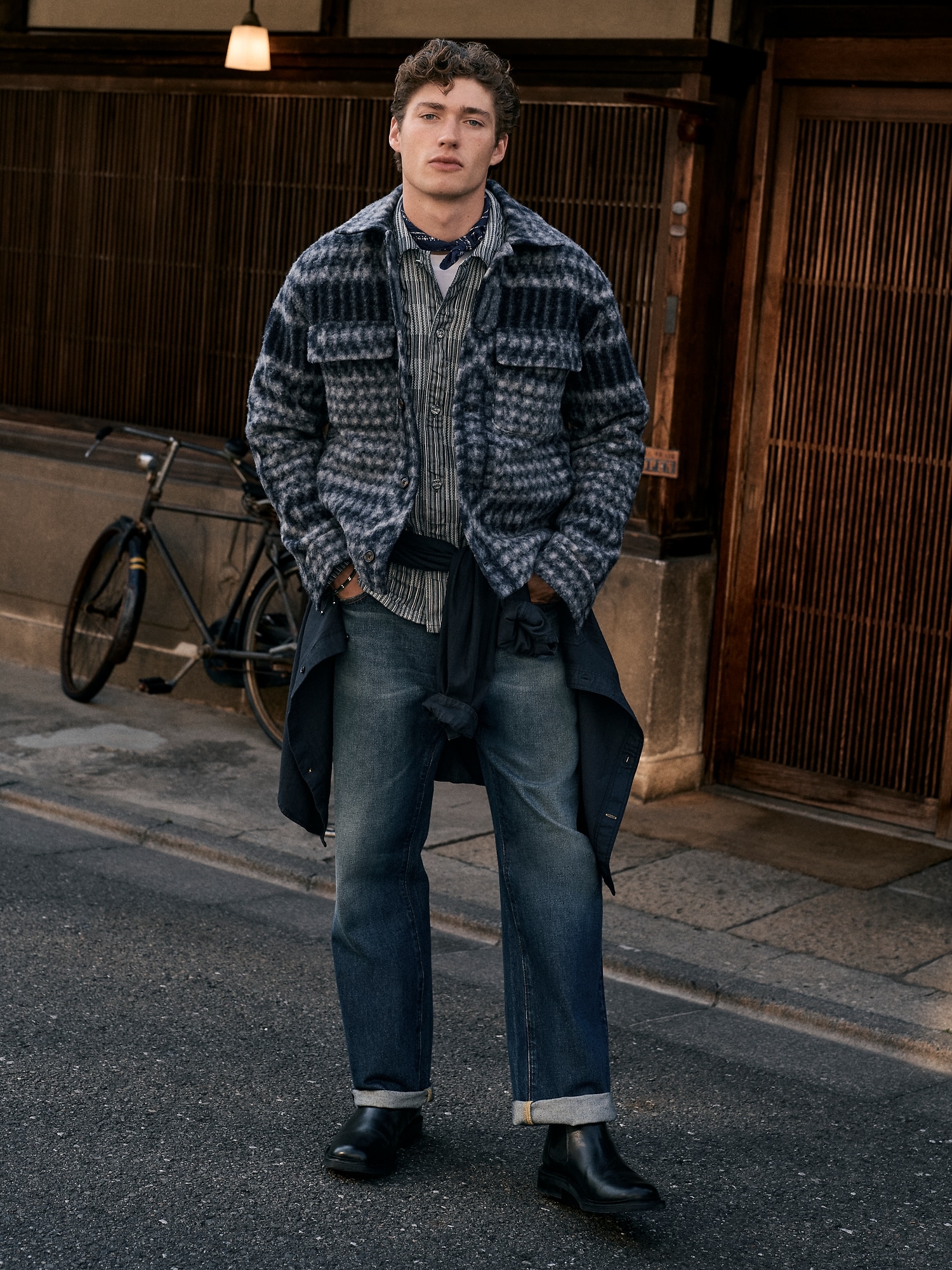 Boiled Wool-Blend Shirt Jacket