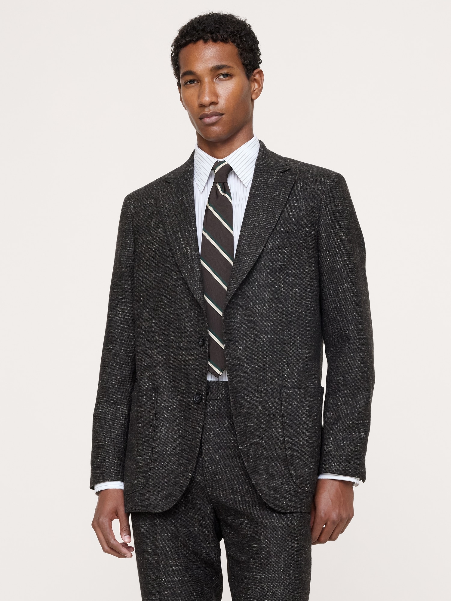 Tailored Slim Italian Wool-Blend Suit Jacket - thumbnail 5