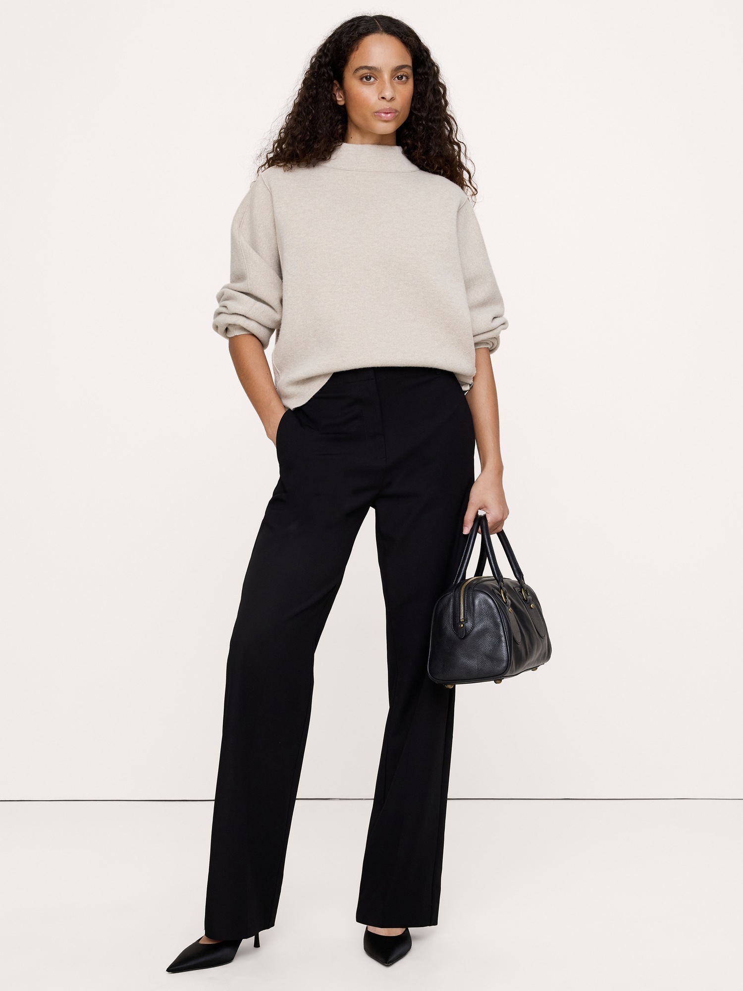 Женские брюки Banana Republic Ultra High-Rise Modern Straight City Stretch Pant, цвет: Чёрный — фото 6