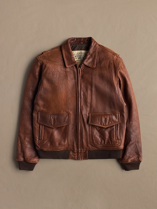 Archive Textured Leather Jacket Men's Size 40 | Banana Republic
