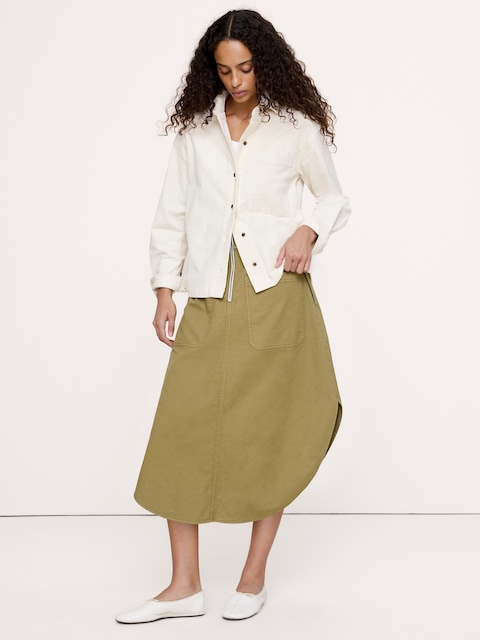Oversized Stretch-Cotton Utility Shirt