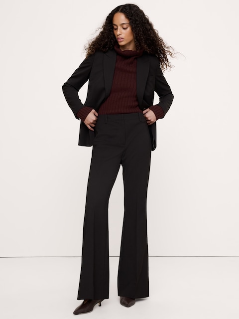 Ultra High-Rise Flare Italian Lightweight Wool Pant