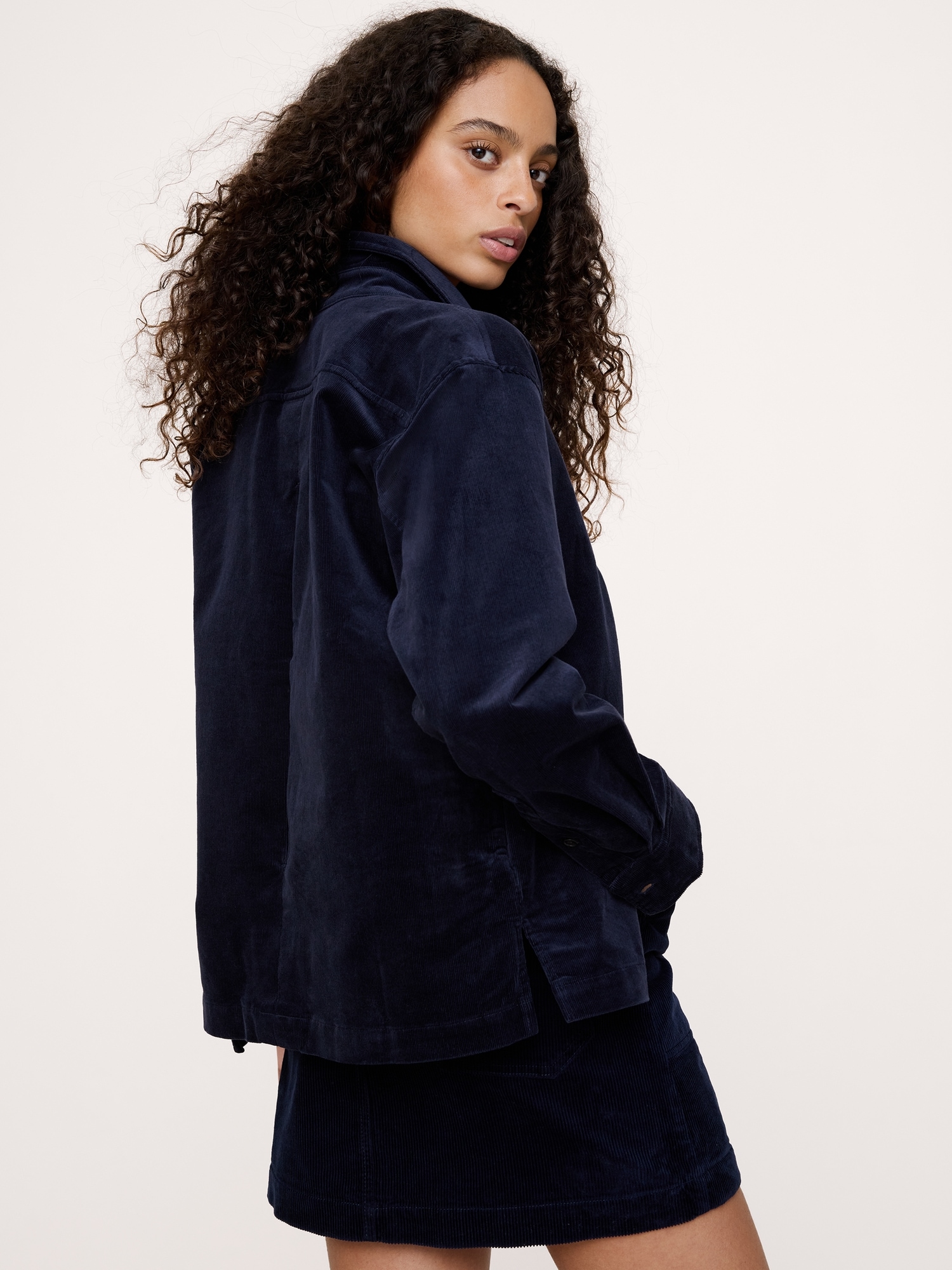 Oversized Stretch-Cotton Utility Shirt