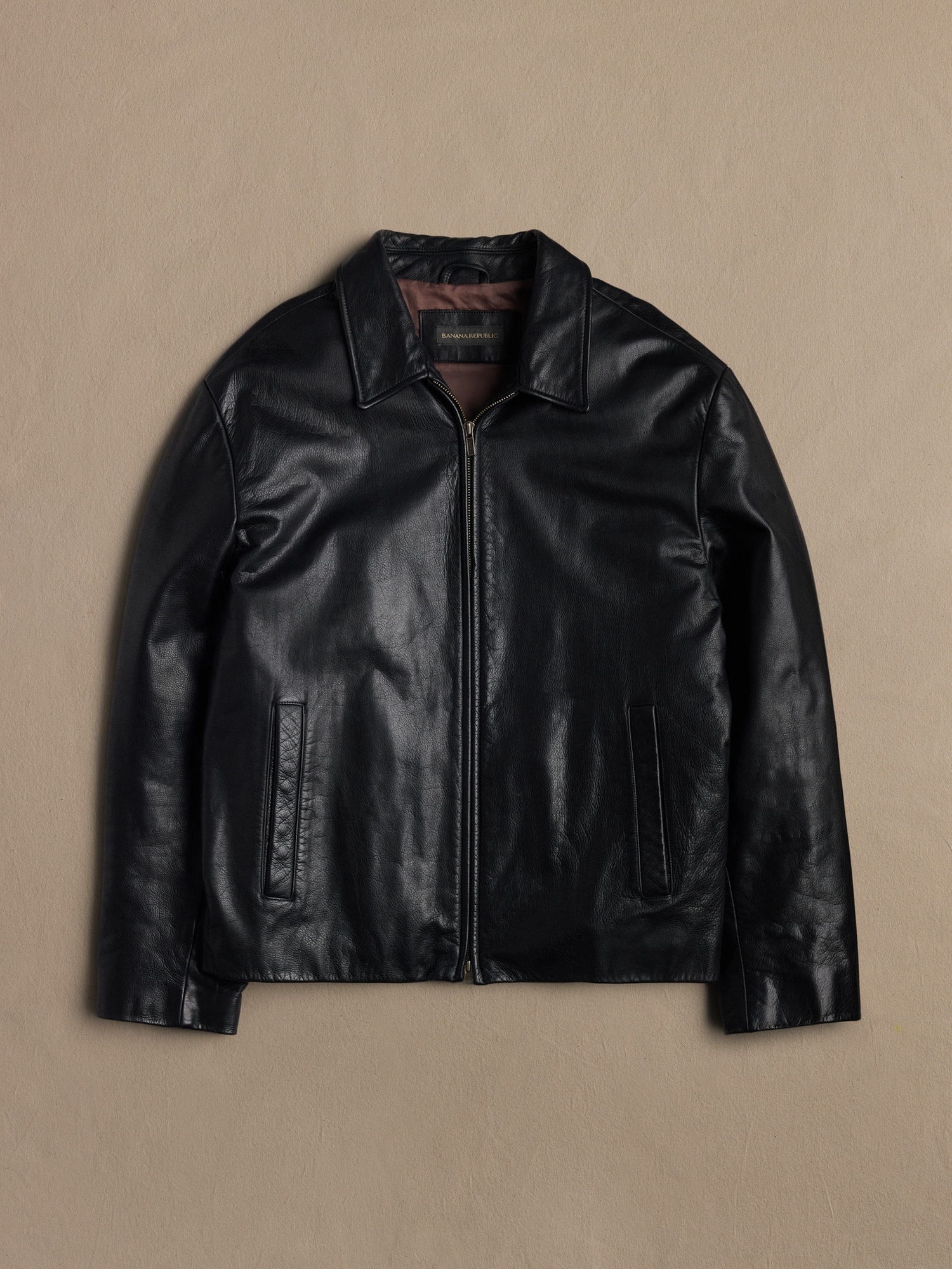 Archive Leather Jacket With Double Zip Closure Men's Size XL