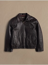 Archive Quilted Leather Zip-Up Jacket Men's Size L | Banana Republic