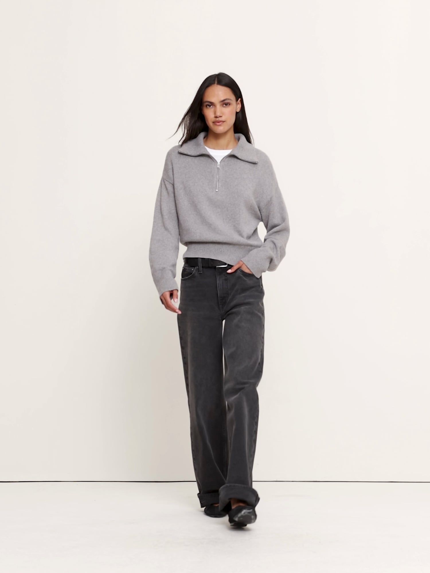 Italian Cotton-Cashmere Half-Zip Sweater