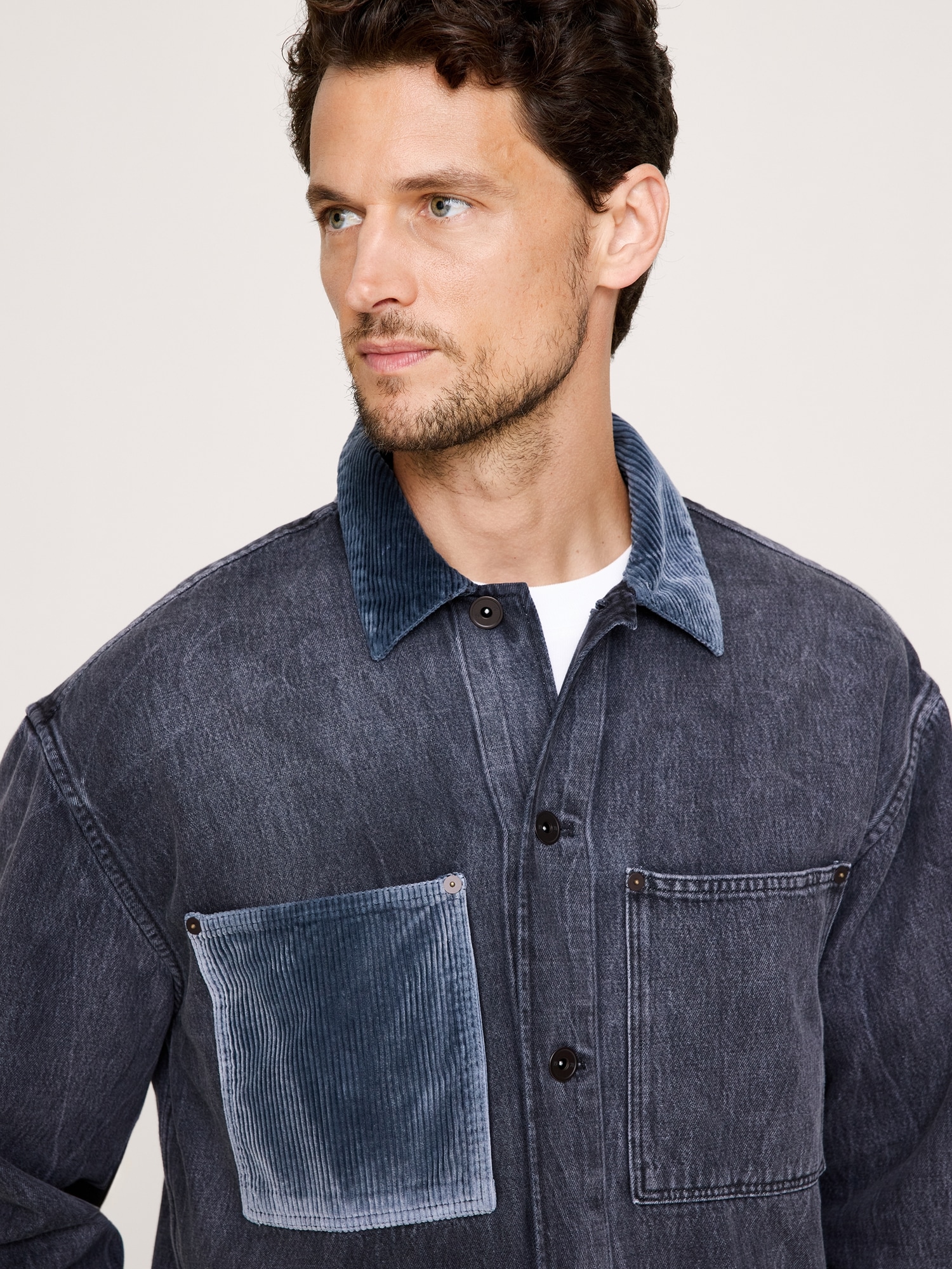 Relaxed-Fit Italian Denim Overshirt - thumbnail 5