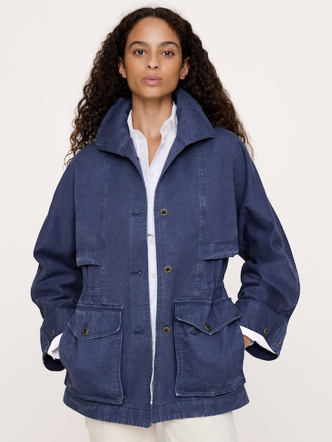 Cinched-Waist Utility Jacket