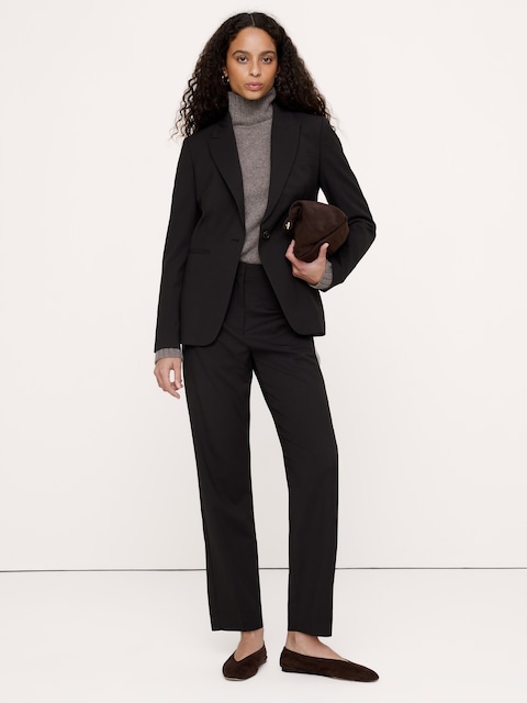 Ultra High-Rise Modern Slim Italian Lightweight Wool Ankle Pant