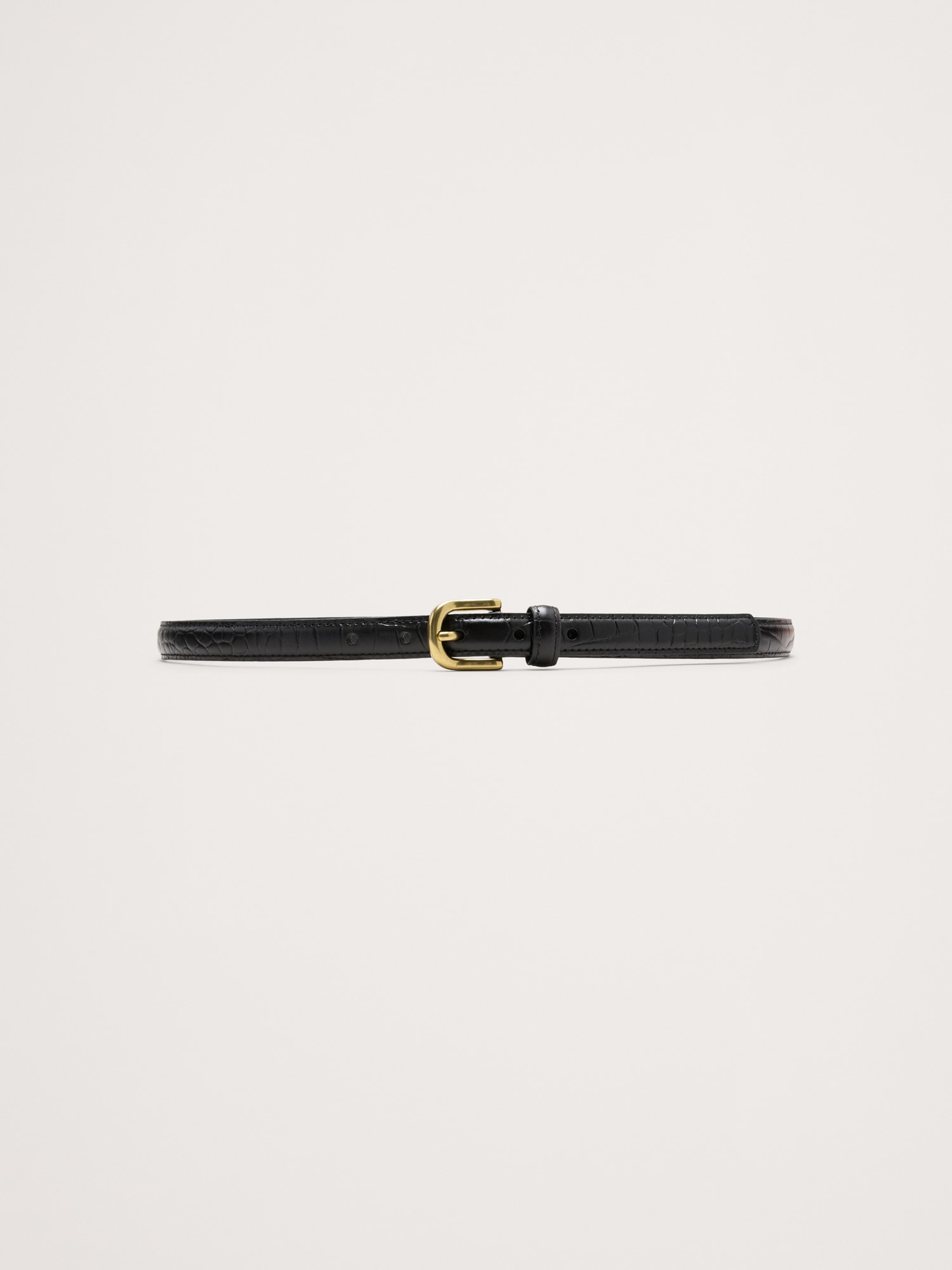 Женский ремень Banana Republic Embossed Leather Belt, цвет: Чёрный