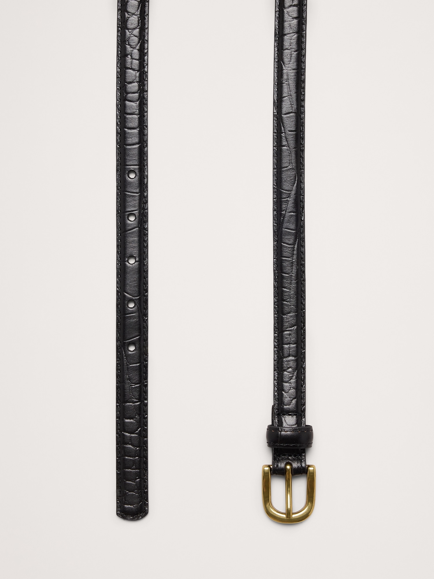 Женский ремень Banana Republic Embossed Leather Belt, цвет: Чёрный — фото 3