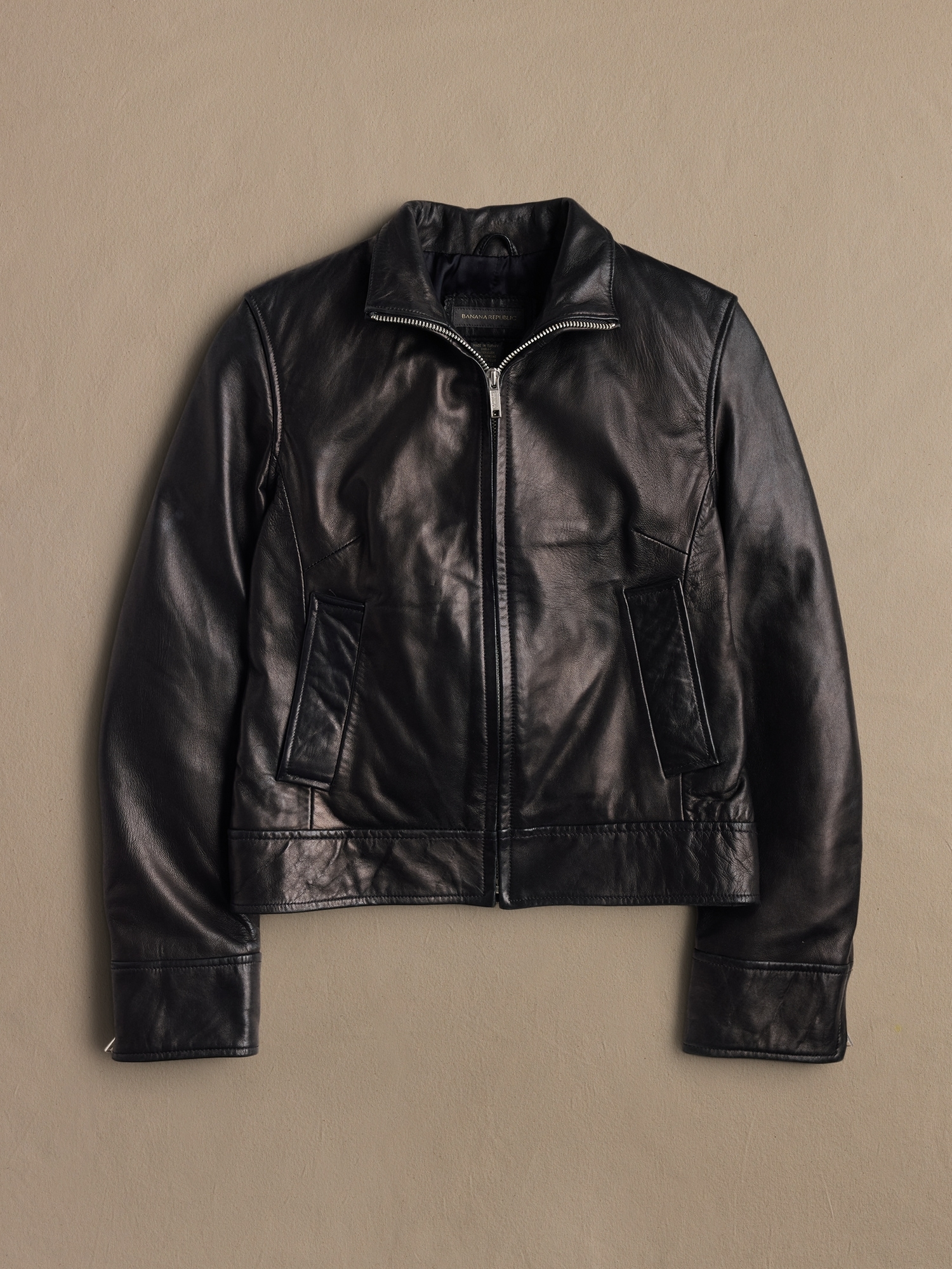 Zip Front Leather Jacket | Banana Republic