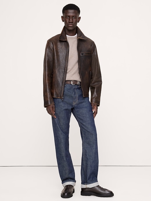 Leather Racing Jacket | Banana Republic