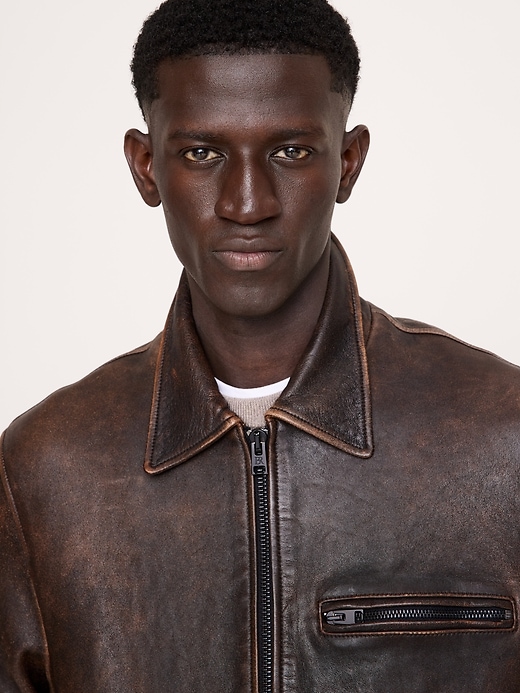 Leather Racing Jacket | Banana Republic