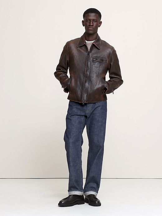 Leather Racing Jacket | Banana Republic