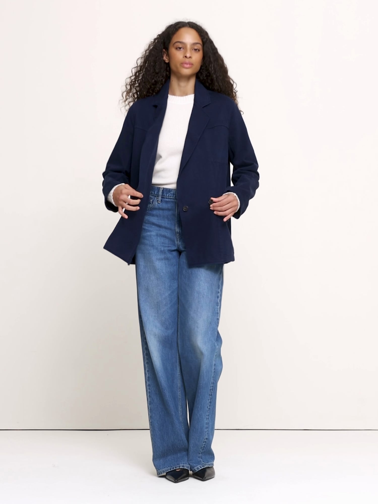Cotton-Linen Utility Blazer