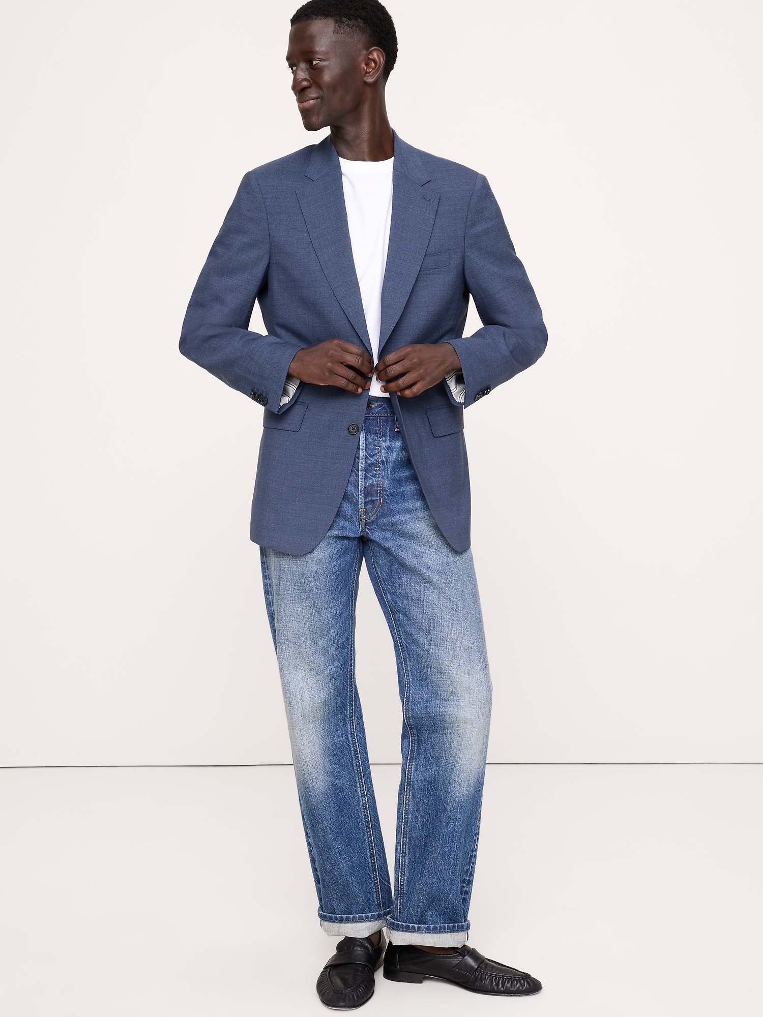 Tailored Slim Signature Stretch Italian Rustico Suit Jacket