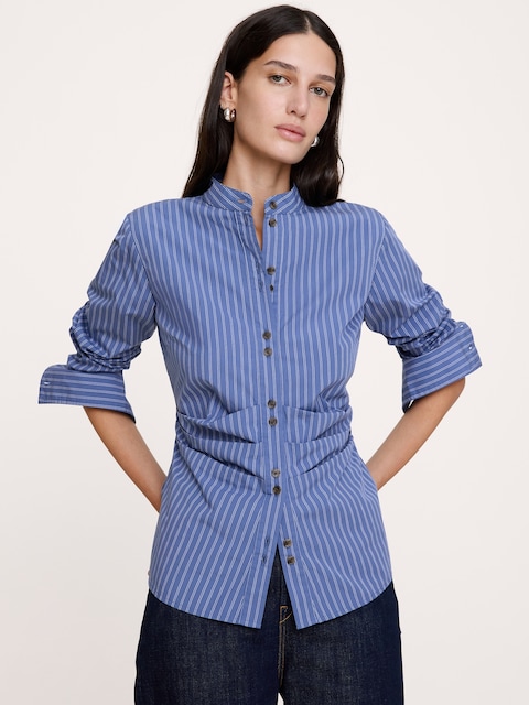 Cotton Pleated-Waist Top