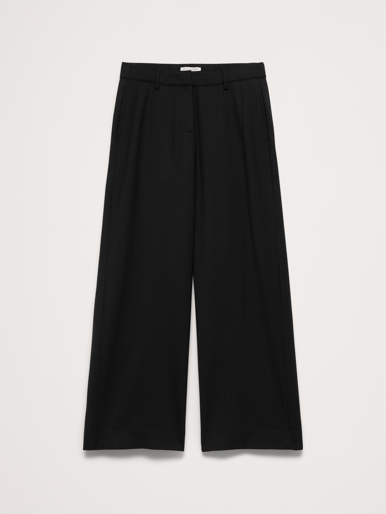 Женские брюки Banana Republic The Everyday Wide-Leg Pant in Italian Lightweight Wool, цвет: Чёрный — фото 4