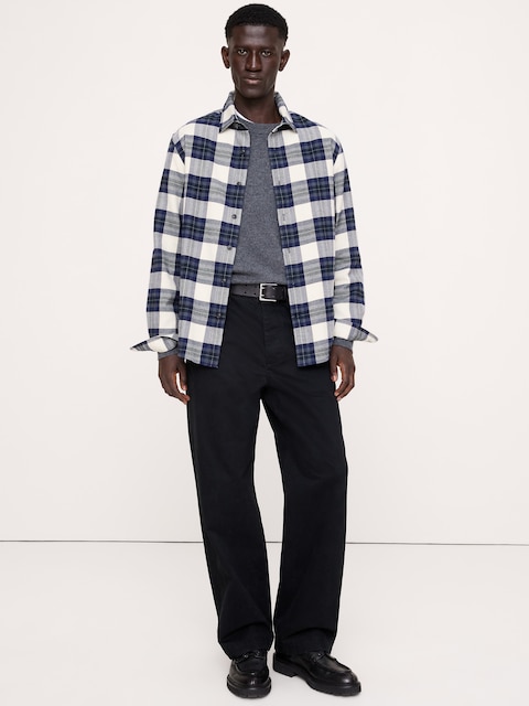Standard-Fit Lightweight Brushed Flannel Shirt