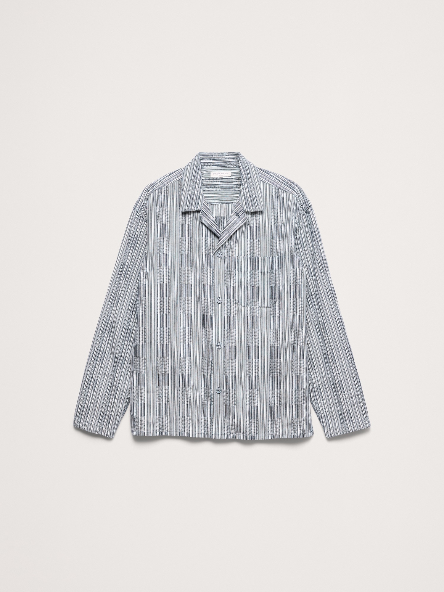 Мужская рубашка Banana Republic Relaxed-Fit Textured Cotton, цвет: Индиго синий — фото 4