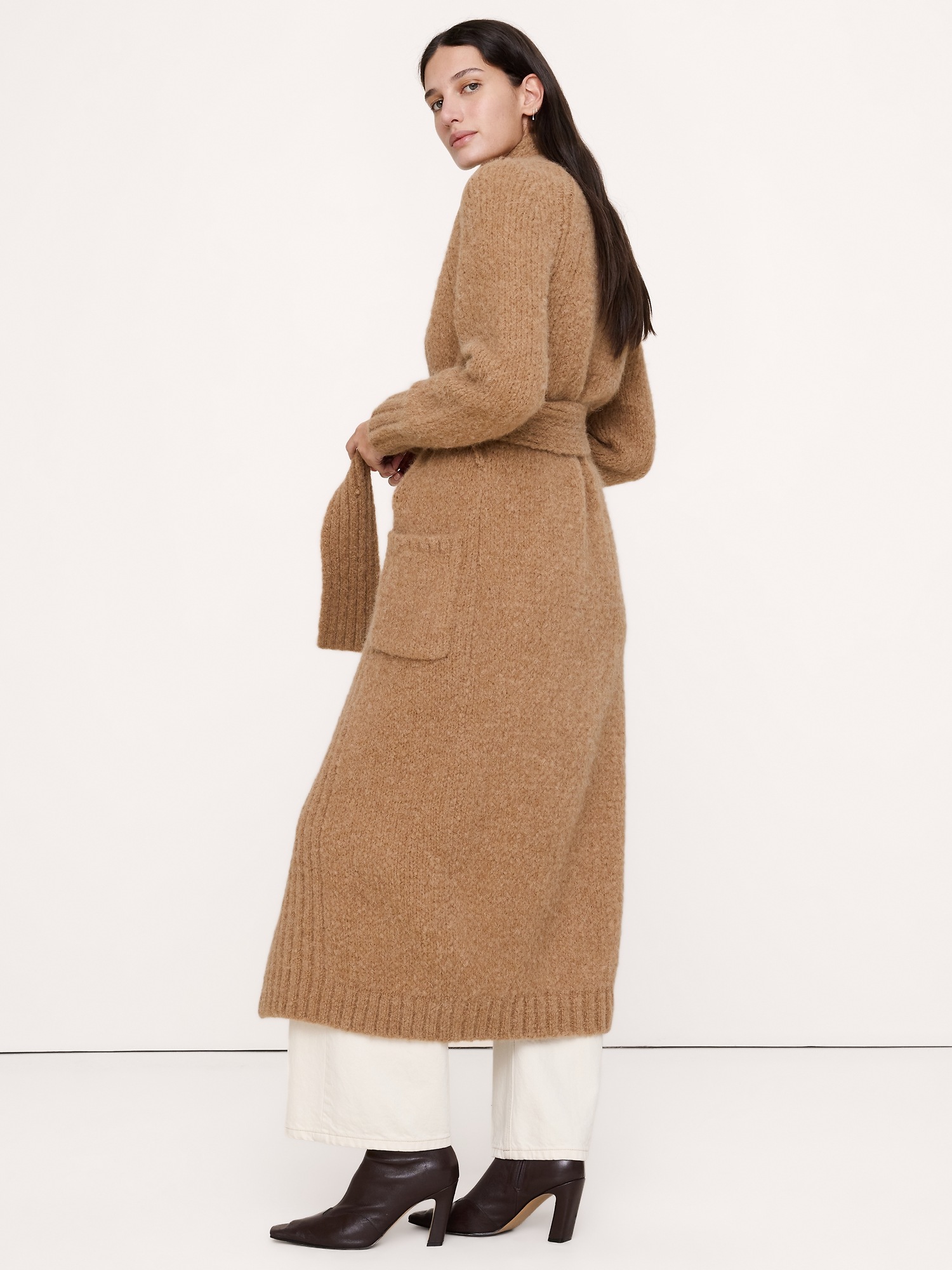 Женский кардиган Banana Republic Italian Alpaca-Blend Duster, цвет: Верблюжий коричневый — фото 2