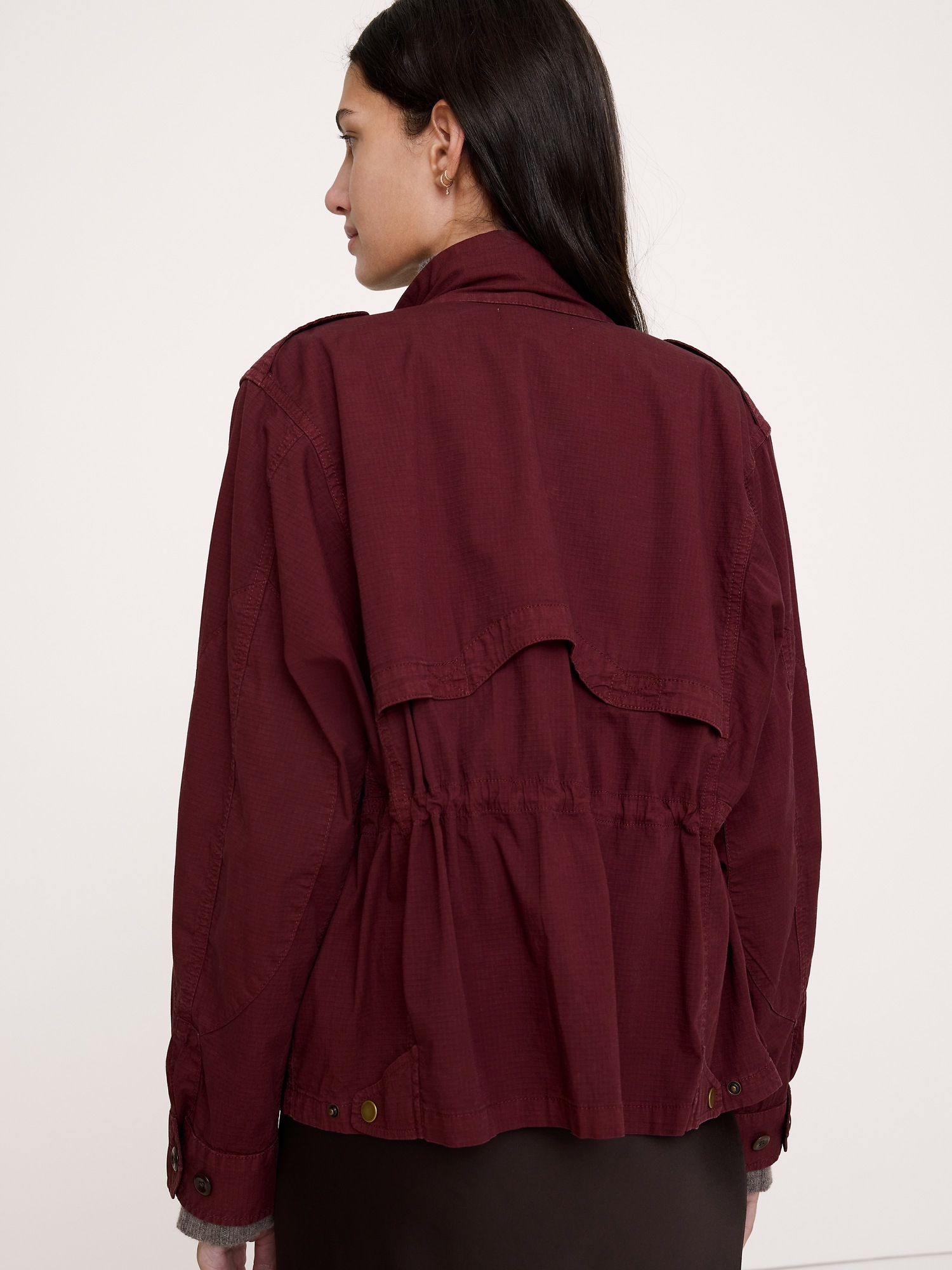 Женская куртка Banana Republic Ripstop Cotton Flight, цвет: Бордовый — фото 2