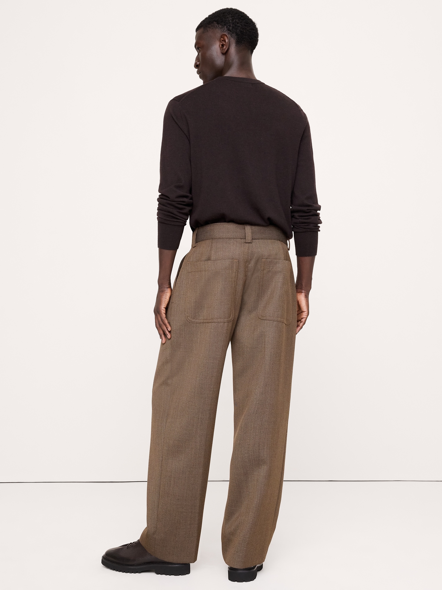 Loose Twill Belted Dress Pant - thumbnail 2