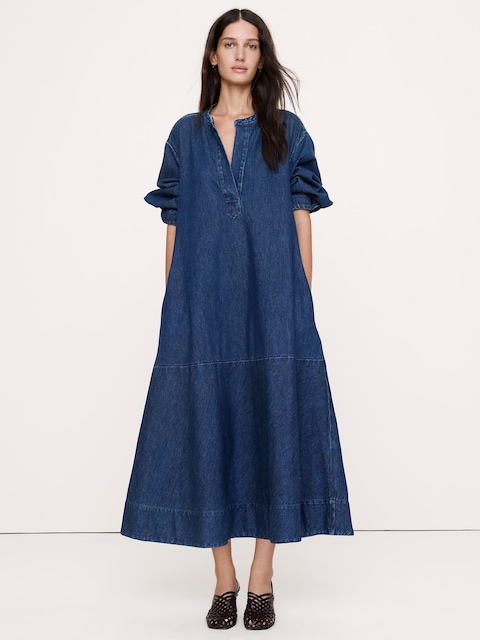 Denim Popover Shirt Dress
