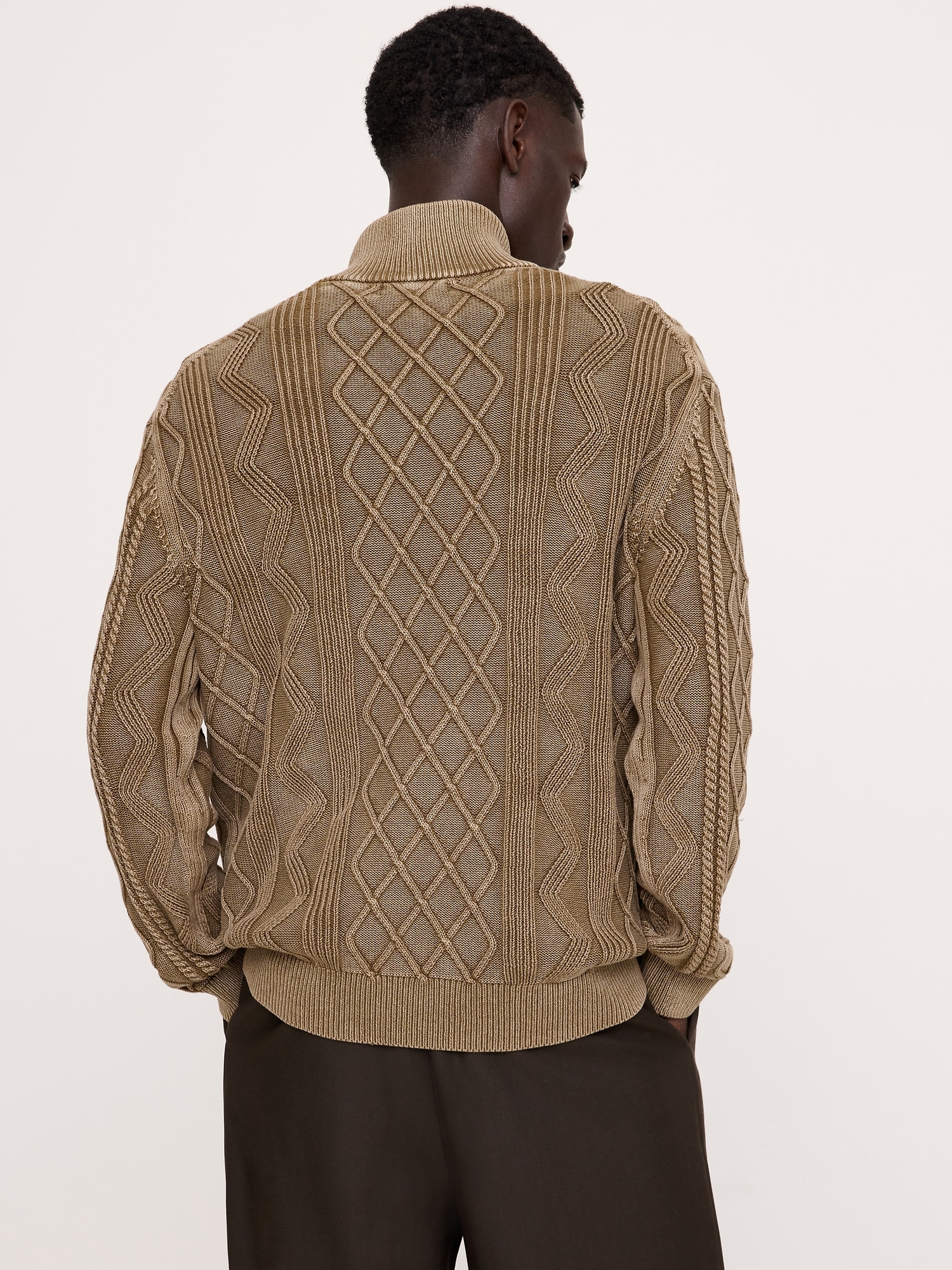 Cotton Cable-Knit Half-Zip Sweater - thumbnail 2