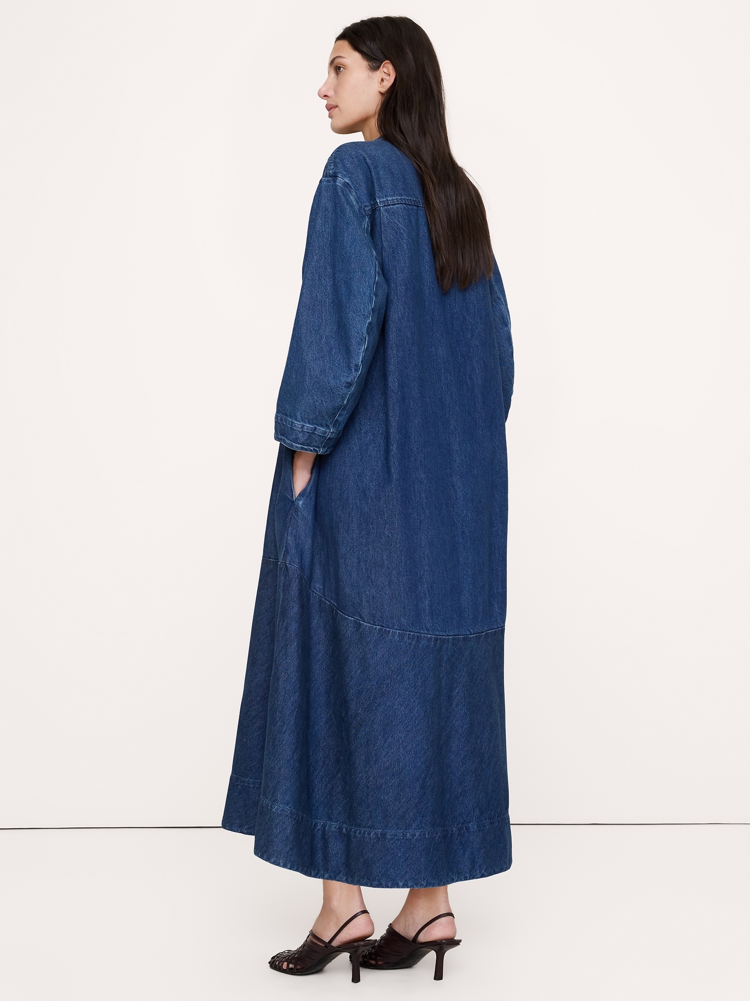 Denim Popover Shirt Dress - thumbnail 2