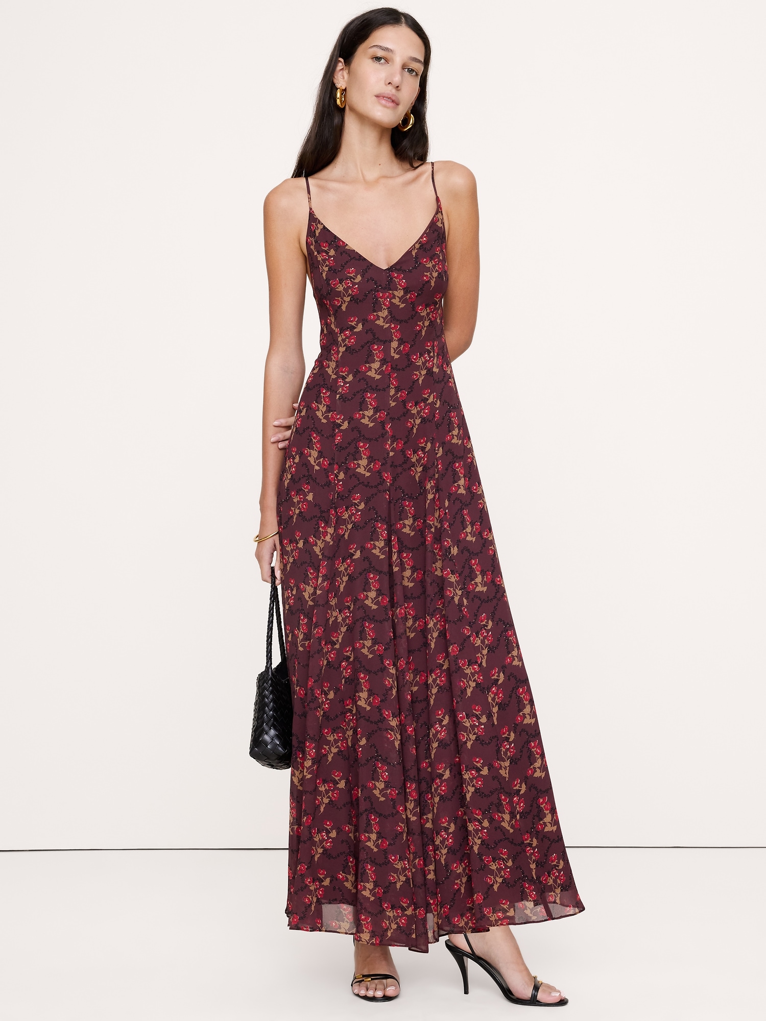 Georgette Paneled Maxi Dress - thumbnail 4