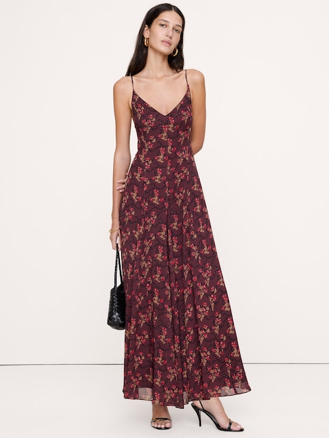 Georgette Paneled Maxi Dress