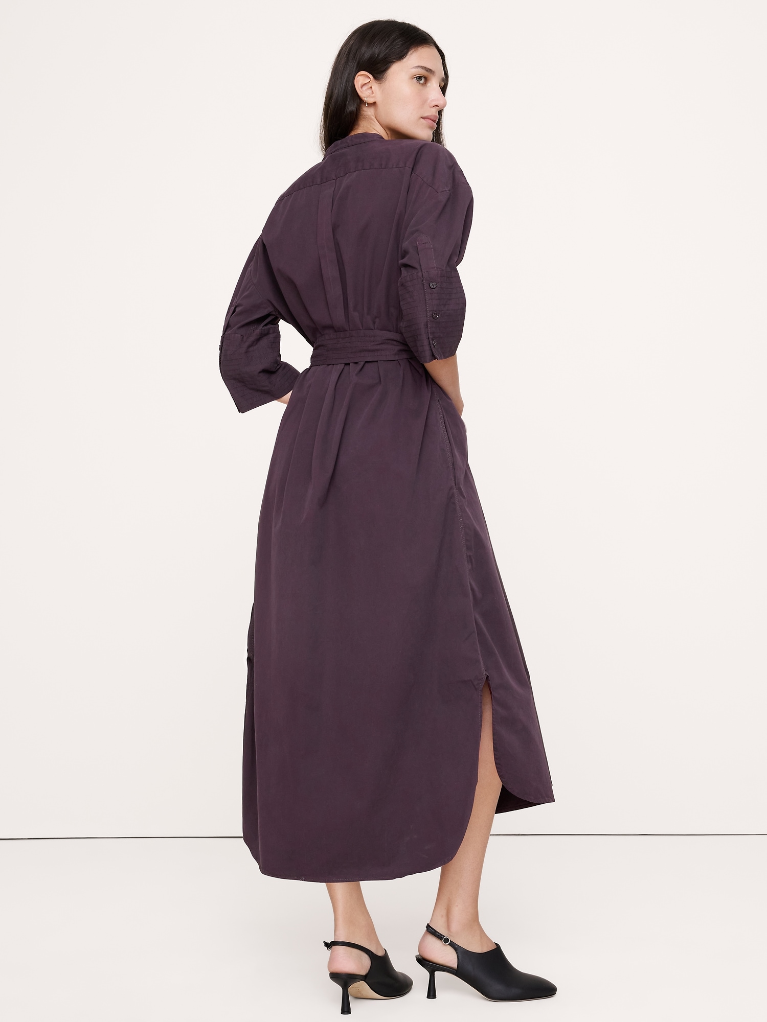 Cotton Twill Belted Shirt Dress - thumbnail 2