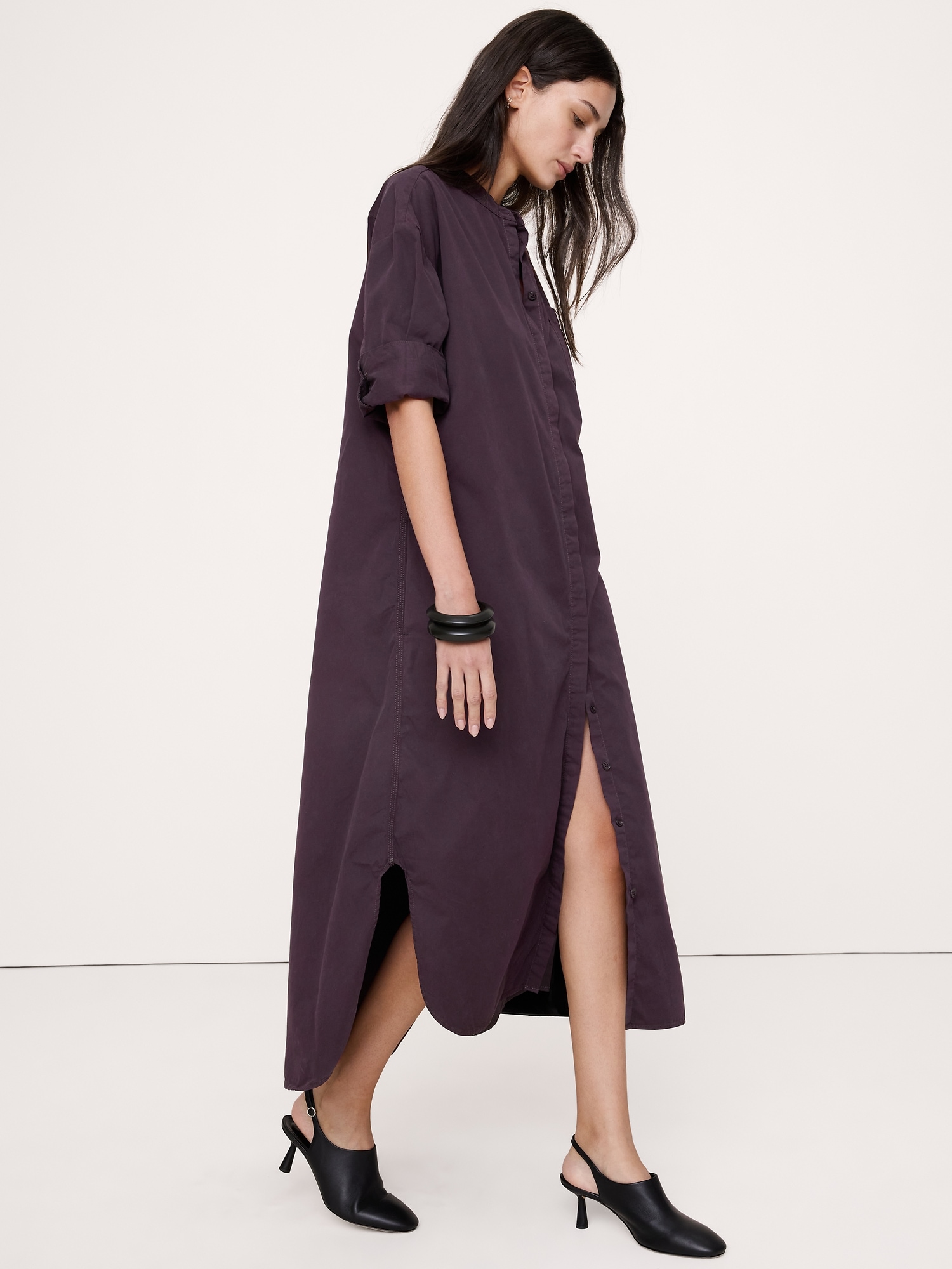 Cotton Twill Belted Shirt Dress - thumbnail 3