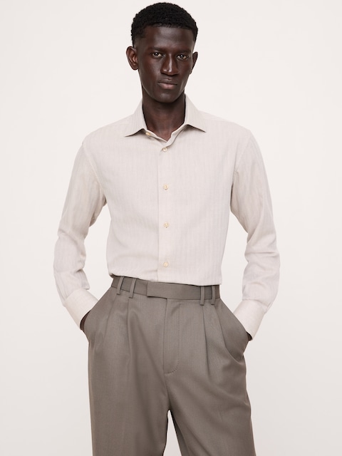 Slim-Fit Cotton-Cashmere Dress Shirt
