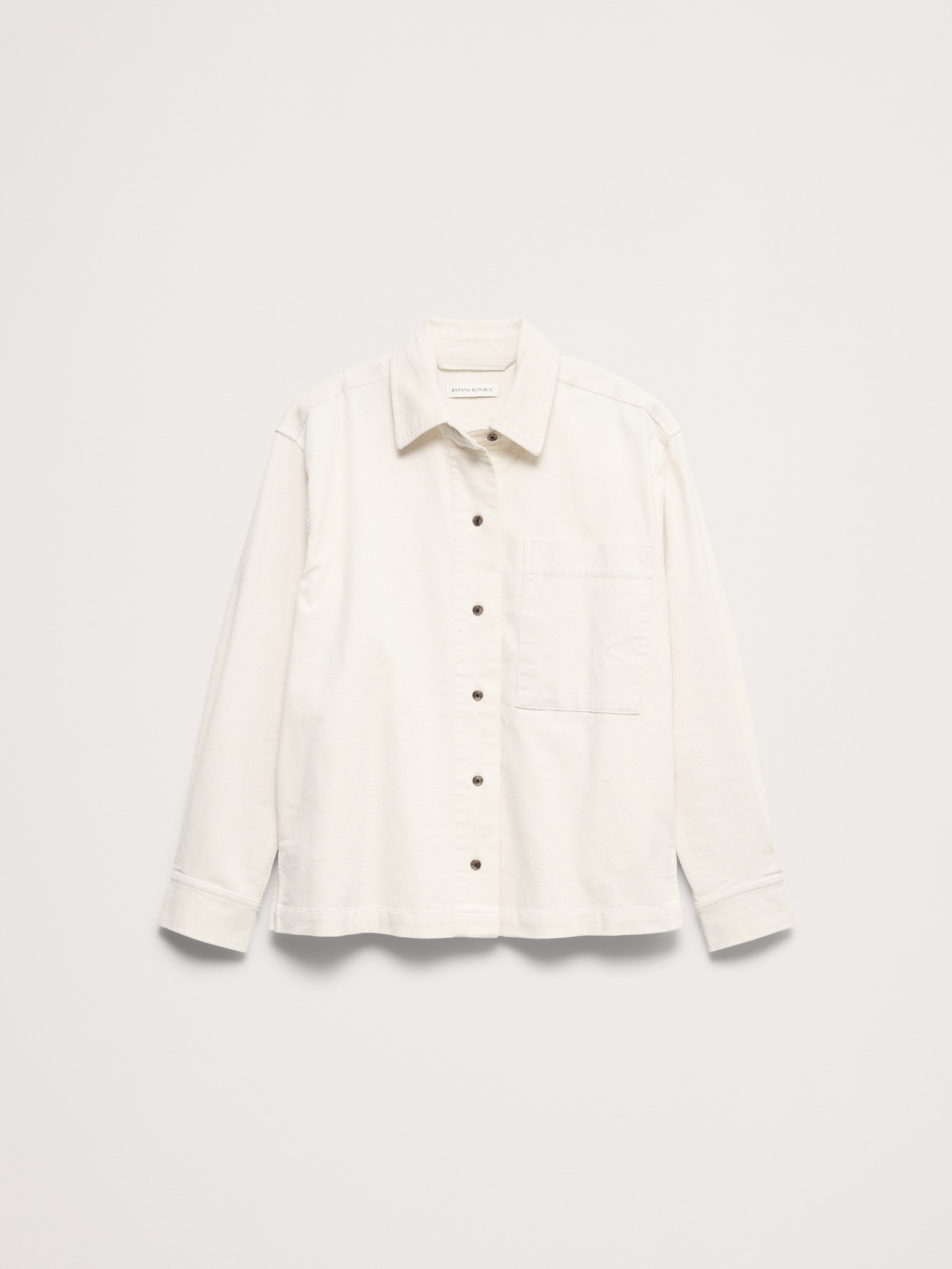 Женская рубашка Banana Republic Corduroy Utility, цвет: Кремовый белый — фото 4