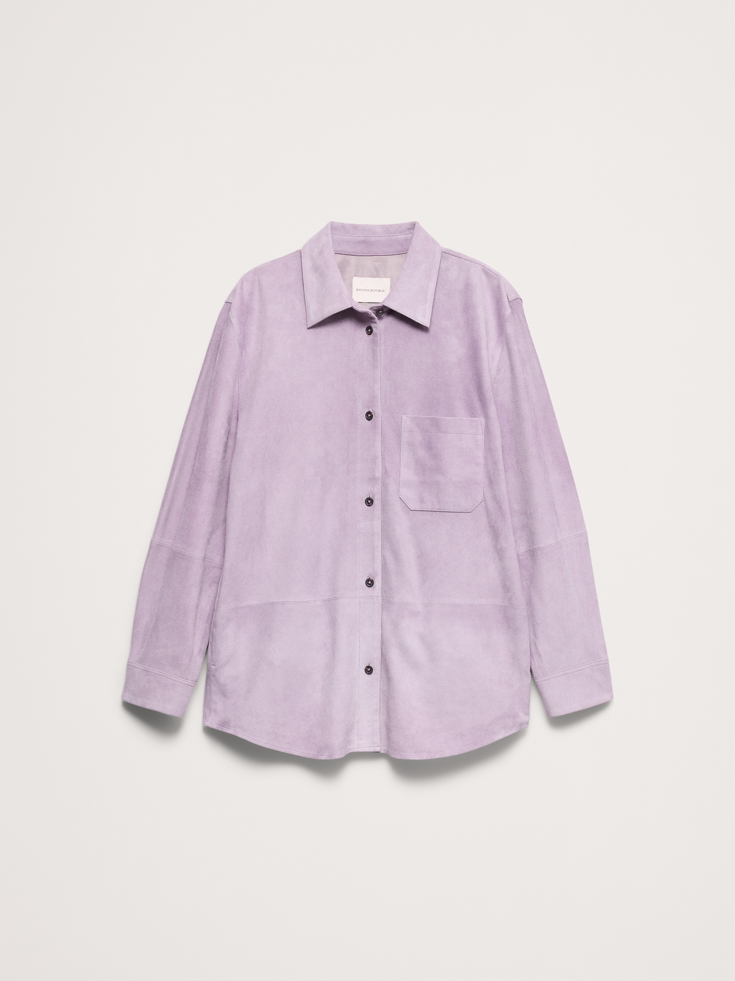 Женская куртка Banana Republic Suede Shirt Jacket, цвет: Сиреневый фиолетовый — фото 4