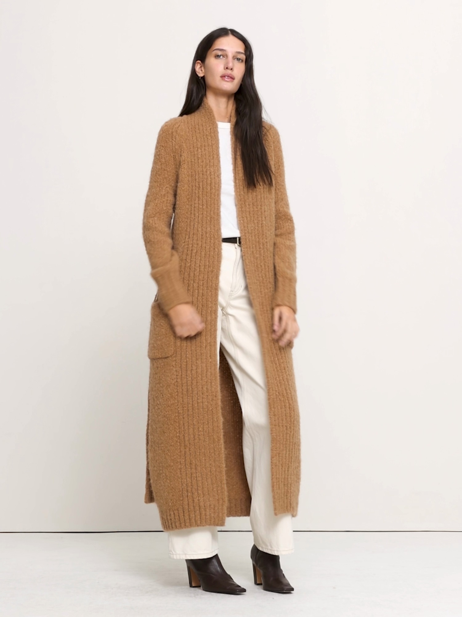 Женский кардиган Banana Republic Italian Alpaca-Blend Duster, цвет: Верблюжий коричневый — фото 5