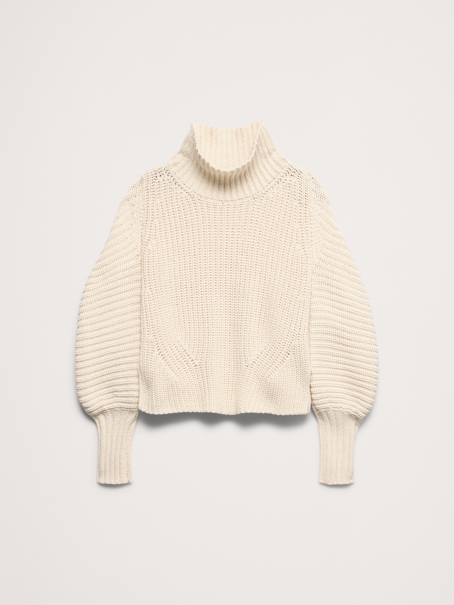 Chunky Cotton Funnel-Neck Sweater - thumbnail 6