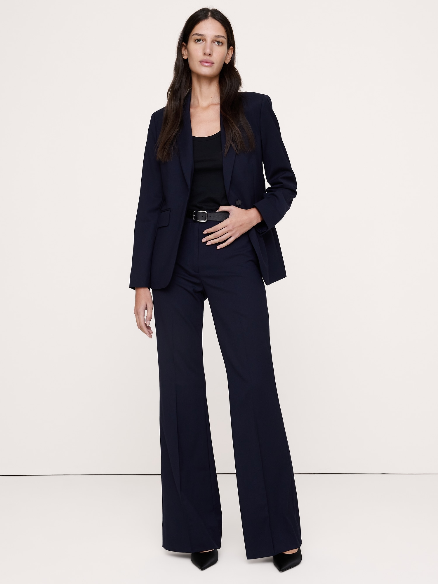 Ultra High-Rise Flare Italian Lightweight Wool Pant