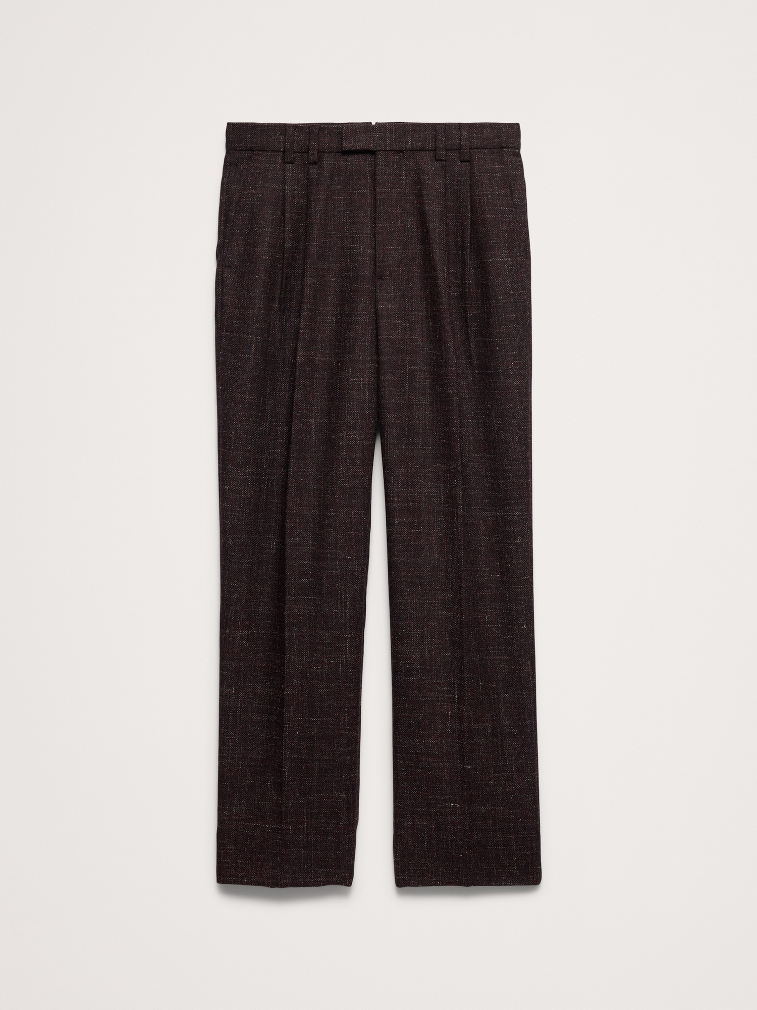 Мужские брюки Banana Republic Relaxed Pleated Dress Pant, цвет: Тёмно-бордовый — фото 4