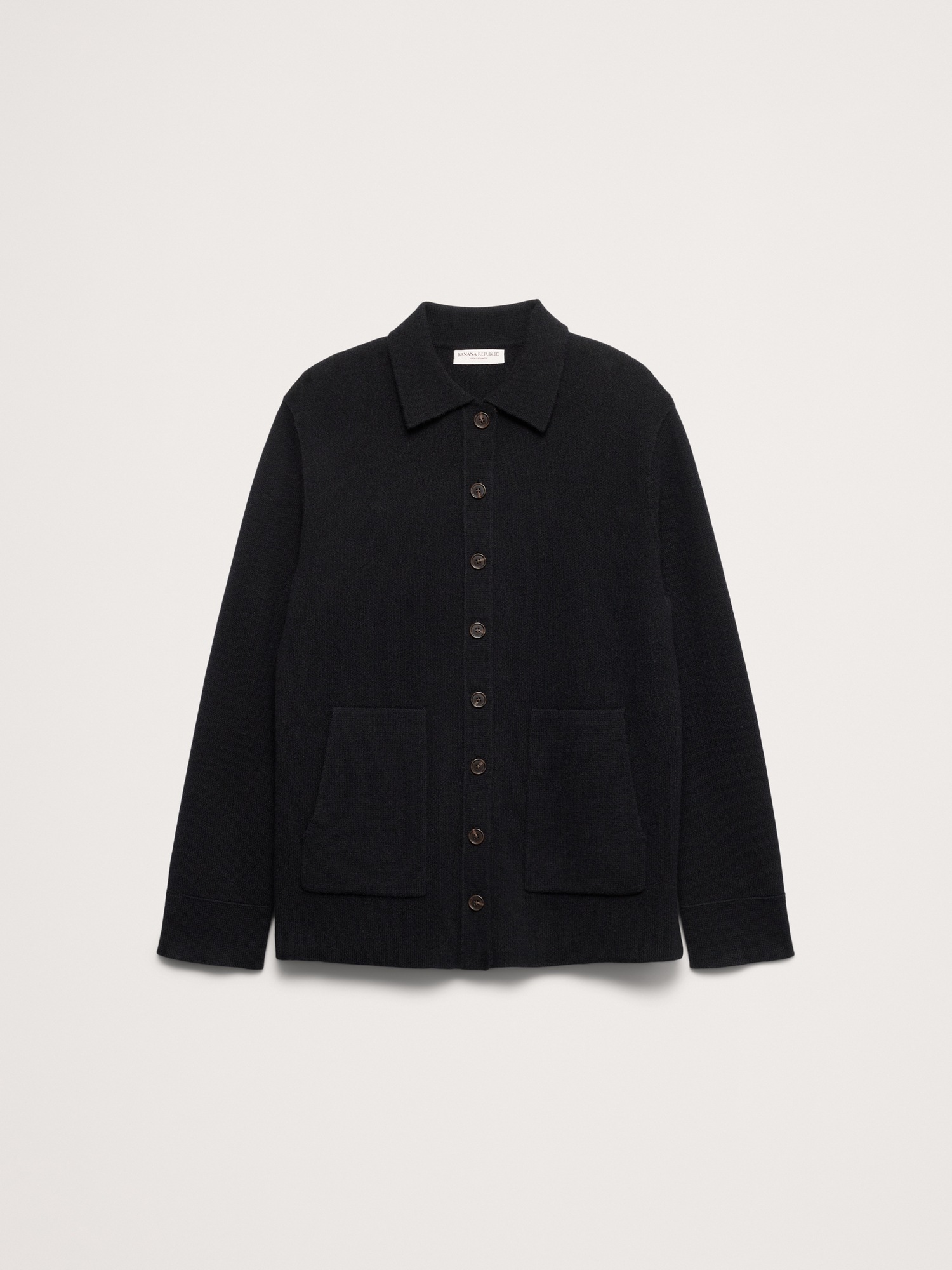 Женская куртка Banana Republic Cashmere Shirt Jacket, цвет: Чёрный — фото 4