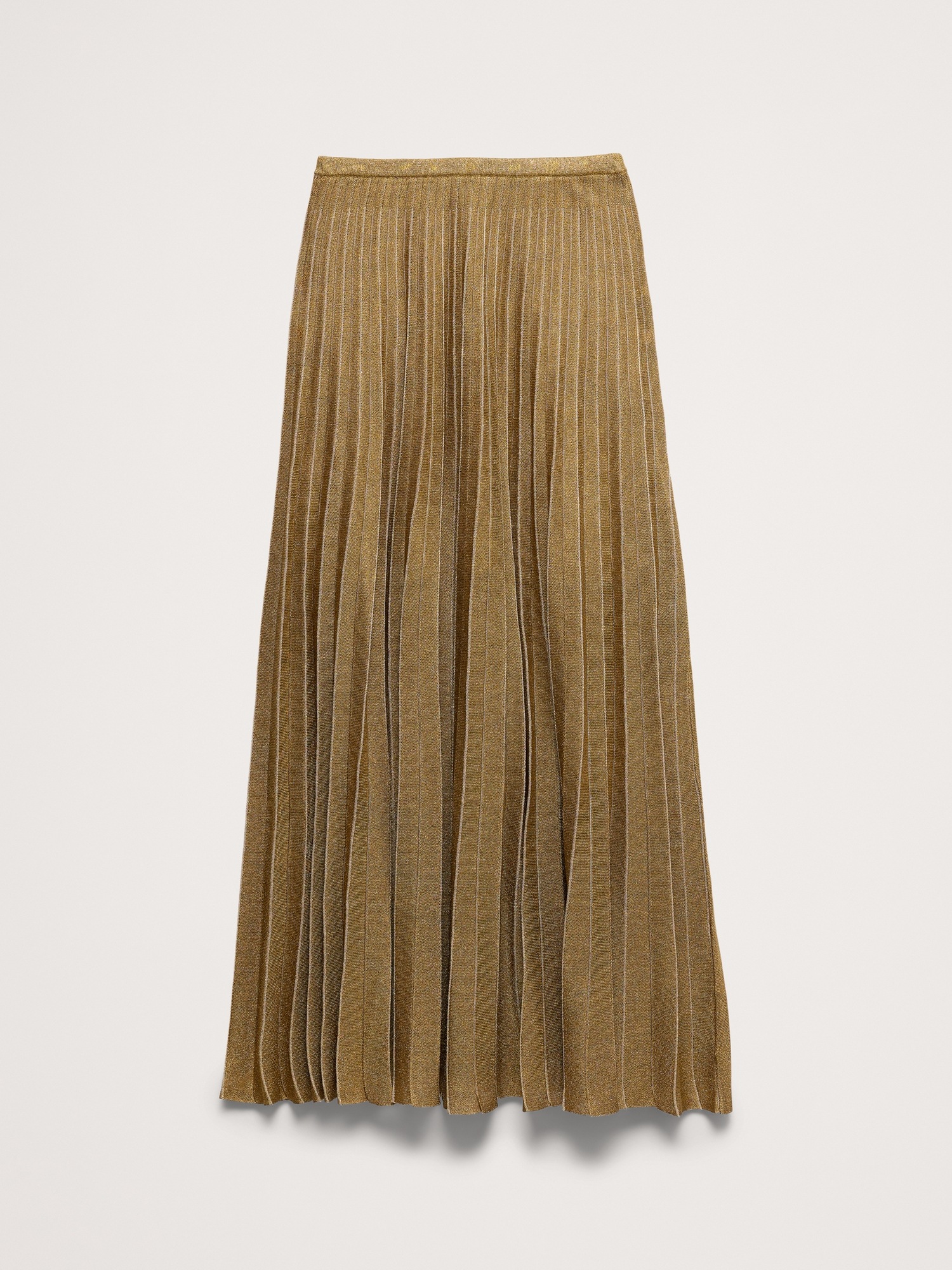 Женская юбка Banana Republic Pleated Metallic Sweater Skirt, цвет: Золотой — фото 4